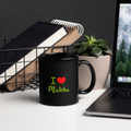 Schwarze glänzende Tasse - I Love Matcha