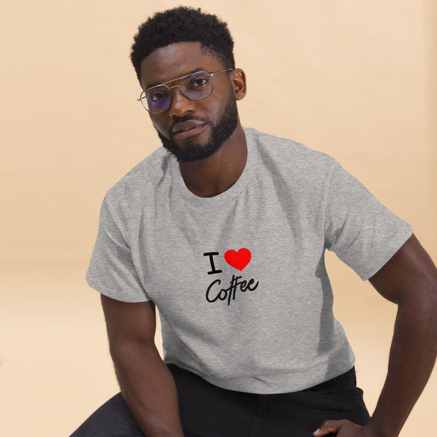 Klassisches Unisex T-Shirt I Love Coffee