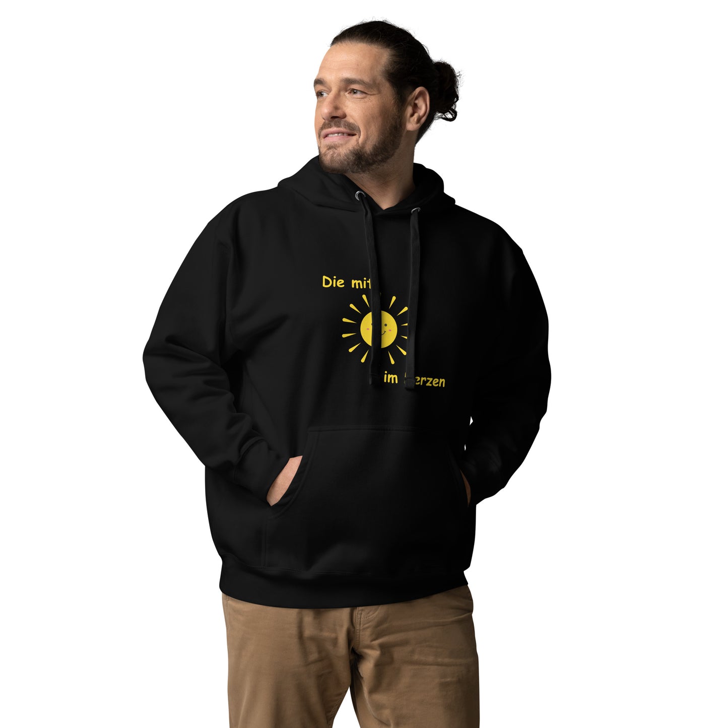 Unisex-Kapuzenpullover Die mit Sonne im Herzen
