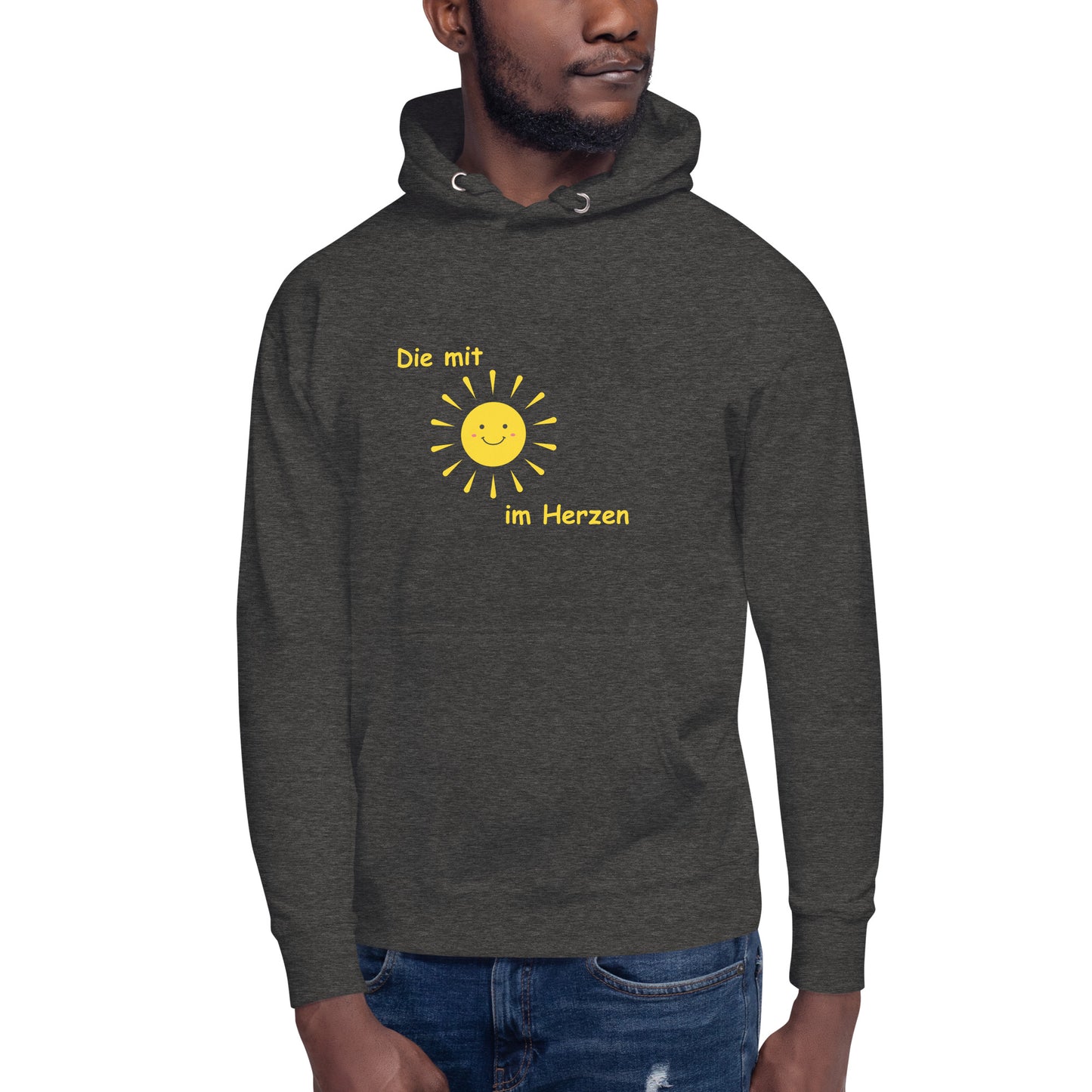Unisex-Kapuzenpullover Die mit Sonne im Herzen
