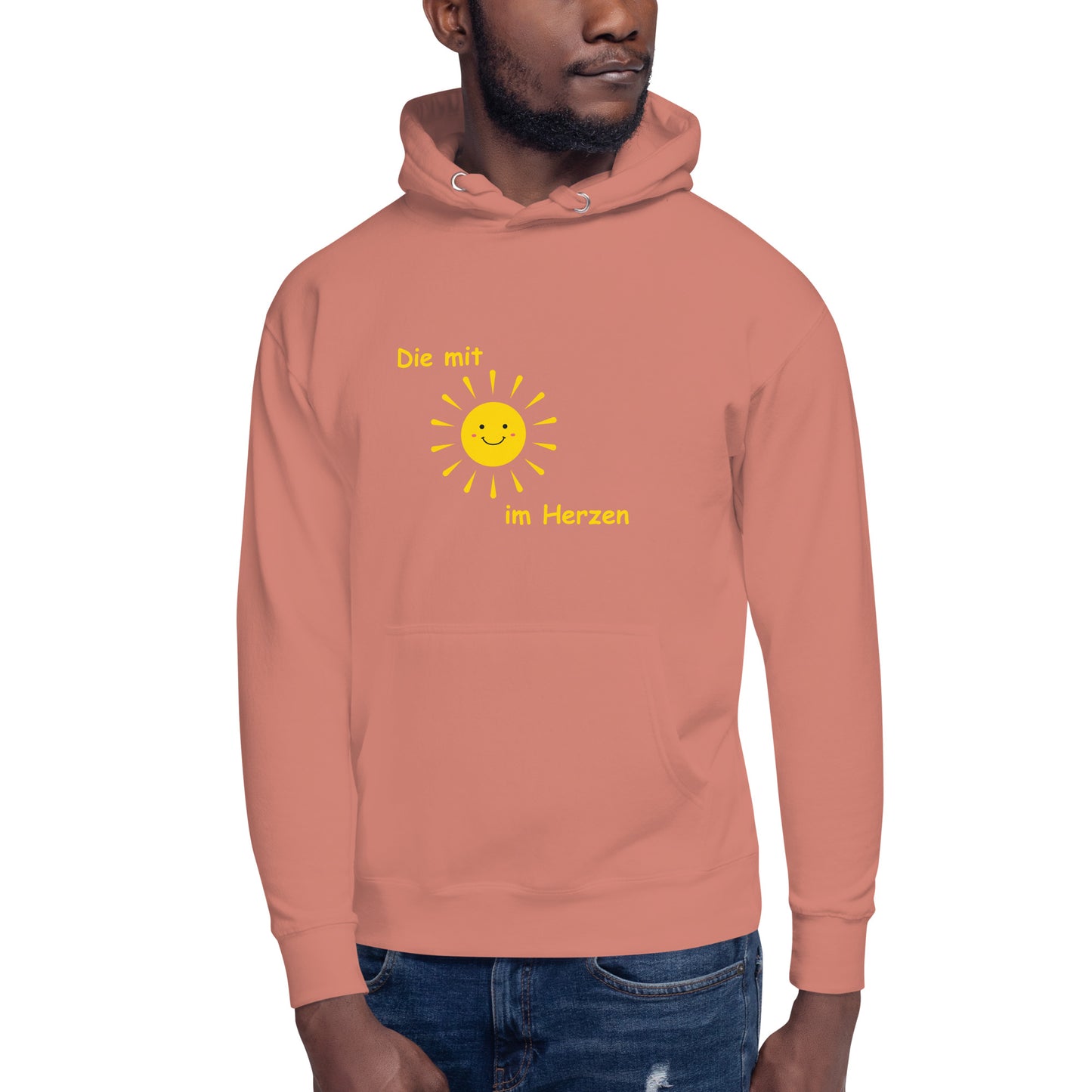Unisex-Kapuzenpullover Die mit Sonne im Herzen
