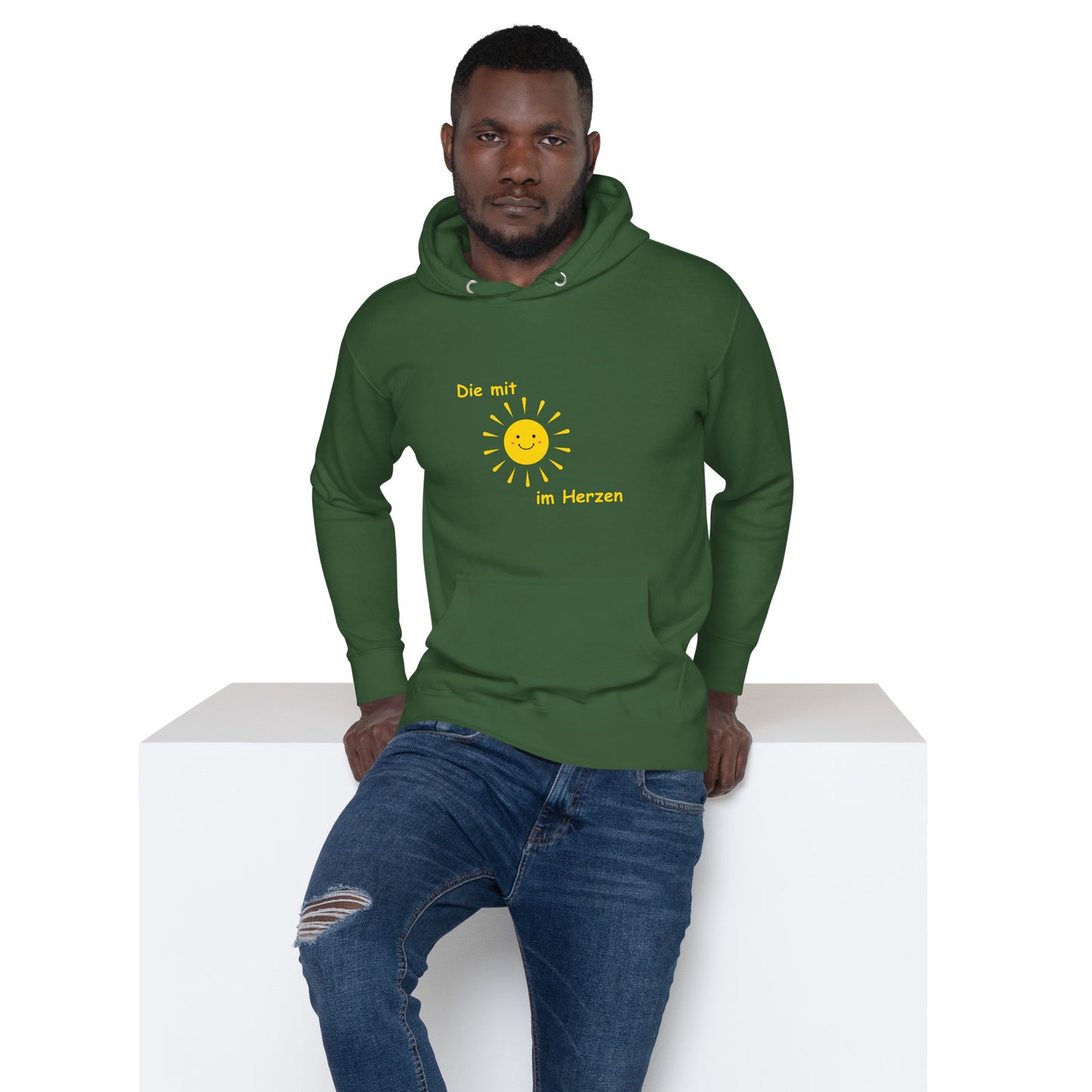 Unisex-Kapuzenpullover Die mit Sonne im Herzen