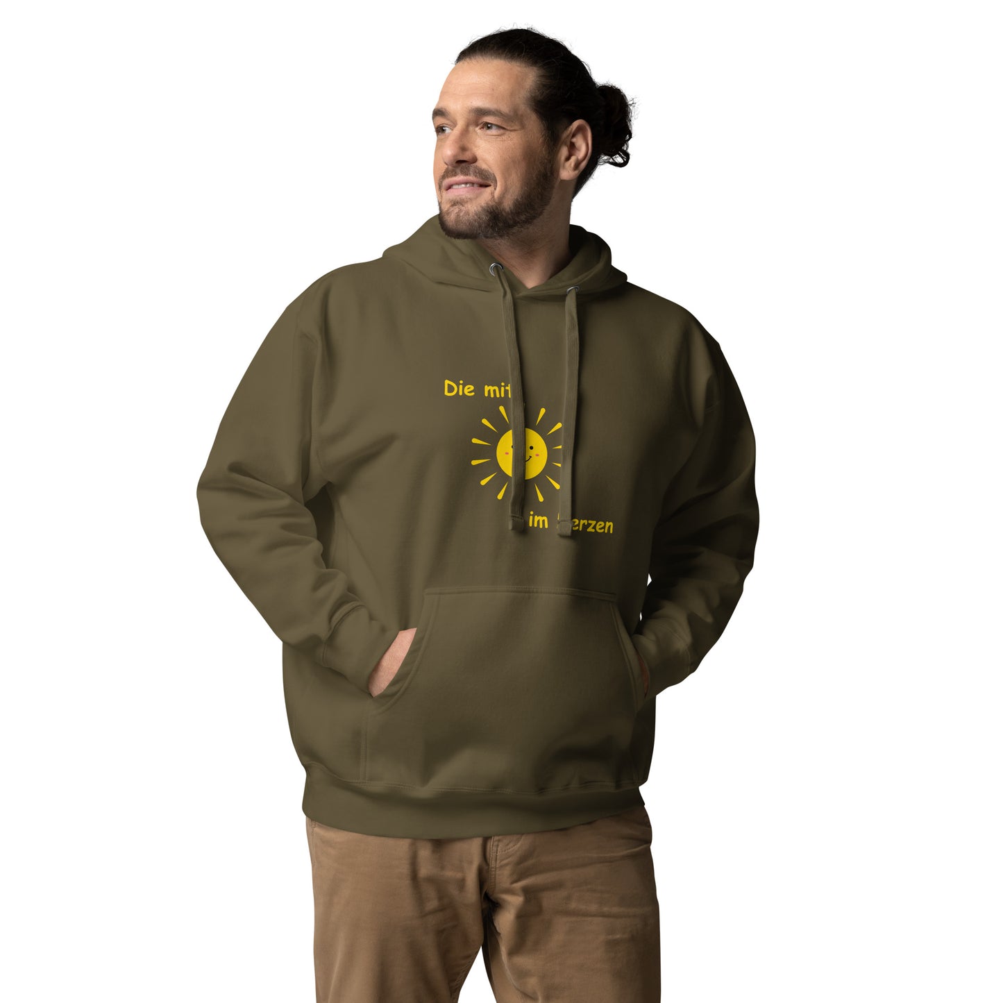 Unisex-Kapuzenpullover Die mit Sonne im Herzen