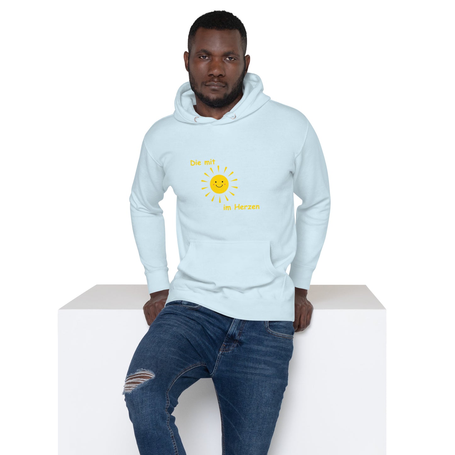 Unisex-Kapuzenpullover Die mit Sonne im Herzen