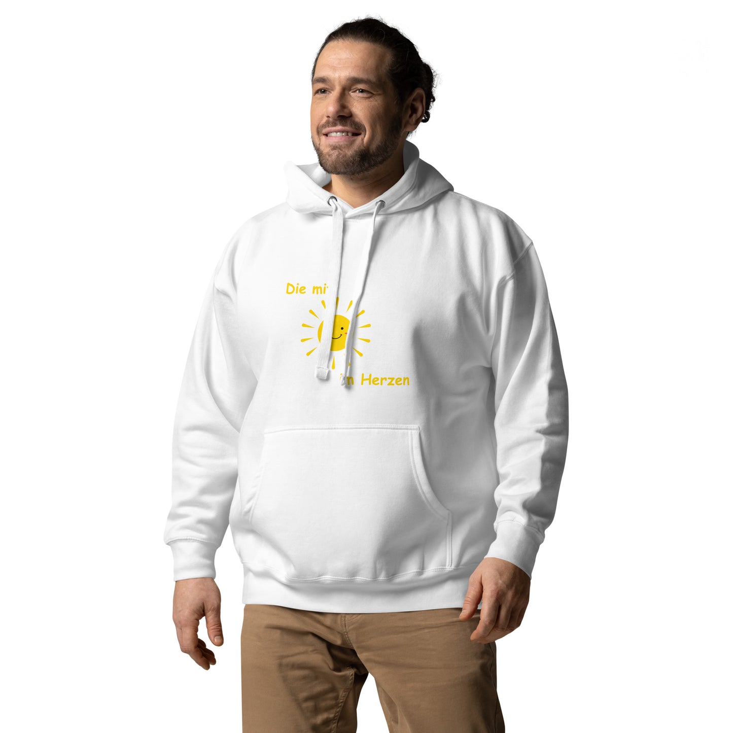 Unisex-Kapuzenpullover Die mit Sonne im Herzen