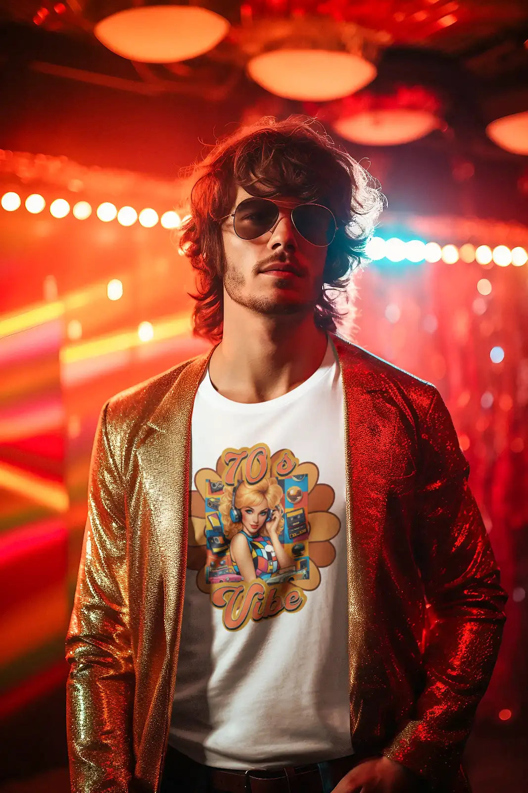 70`s Vibe T-Shirt, Retro - Vintage, Colourful Shirt, Geschenk, Siebziger