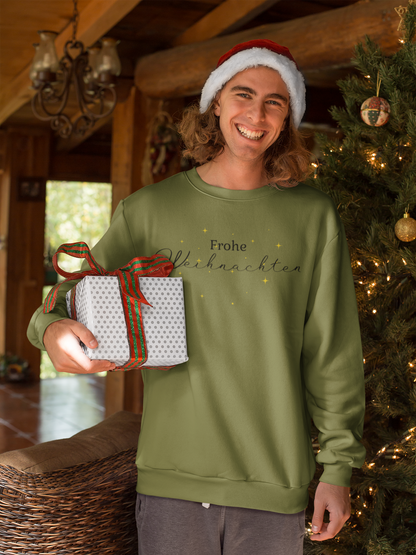 Unisex-Pullover, Motiv: Frohe Weihnachten, minimalistischer Frontdruck