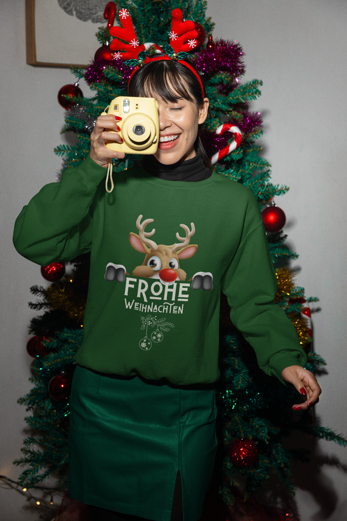 Unisex-Pullover Rentier - Frohe Weihnachten