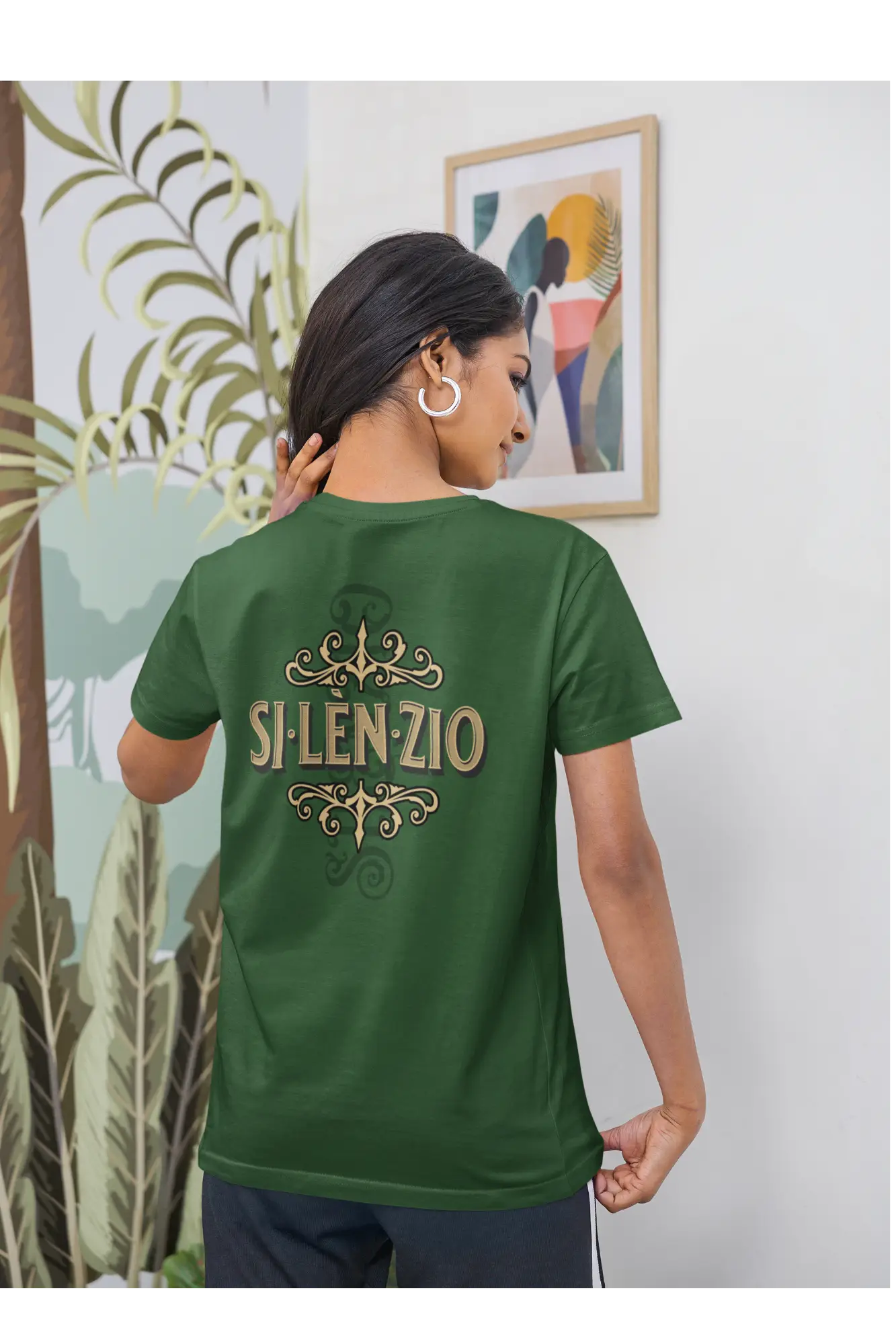 Silenzio Unisex T-Shirt viktorianisch, Front- u. Backprint, Auszeit vom Alltag