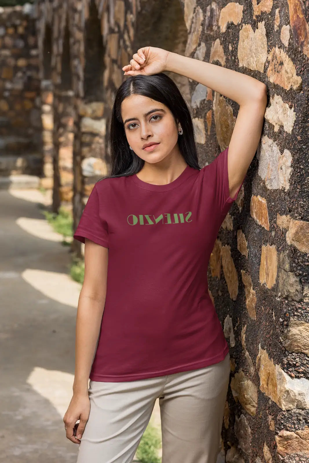 Silenzio Unisex T-Shirt GESPIEGELT Grün, Auszeit vom Alltag