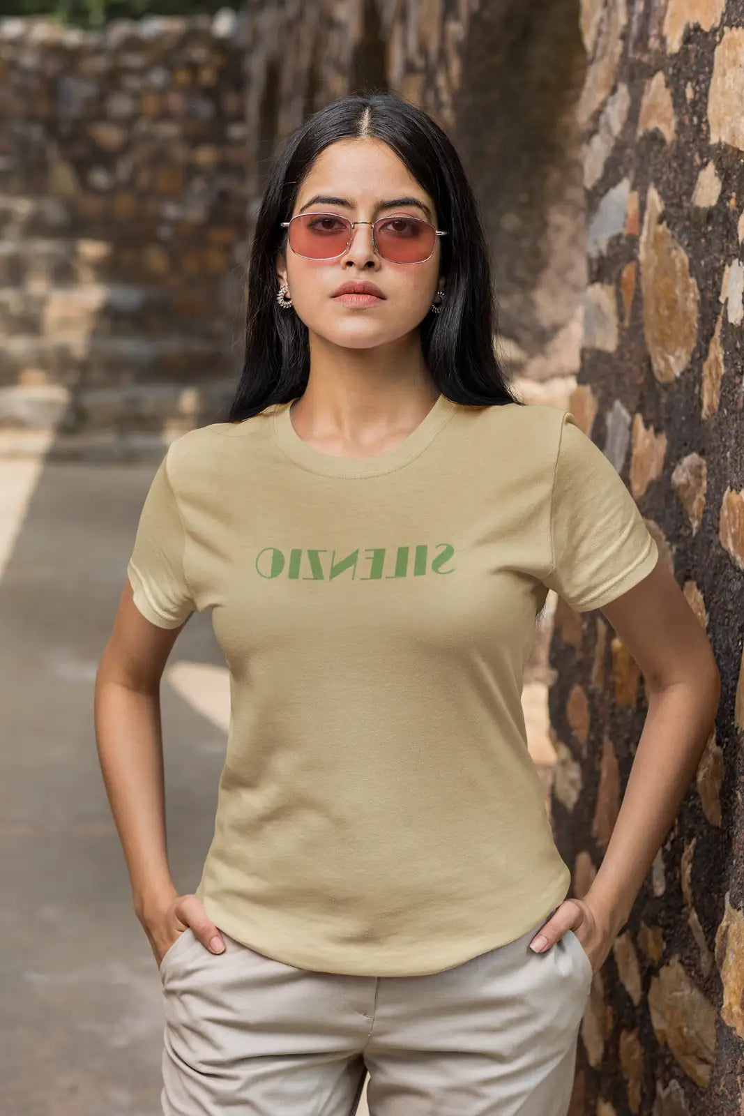 Silenzio Unisex T-Shirt GESPIEGELT Grün, Auszeit vom Alltag