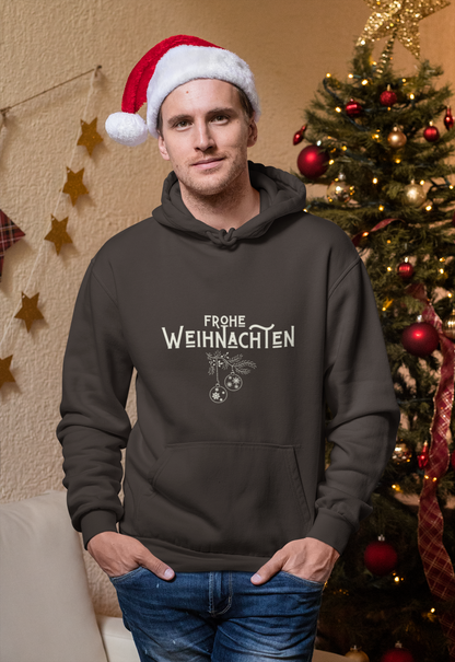 Unisex-Kapuzenpullover mit minimalistischen Weihnachtsmotiv, Frontprint