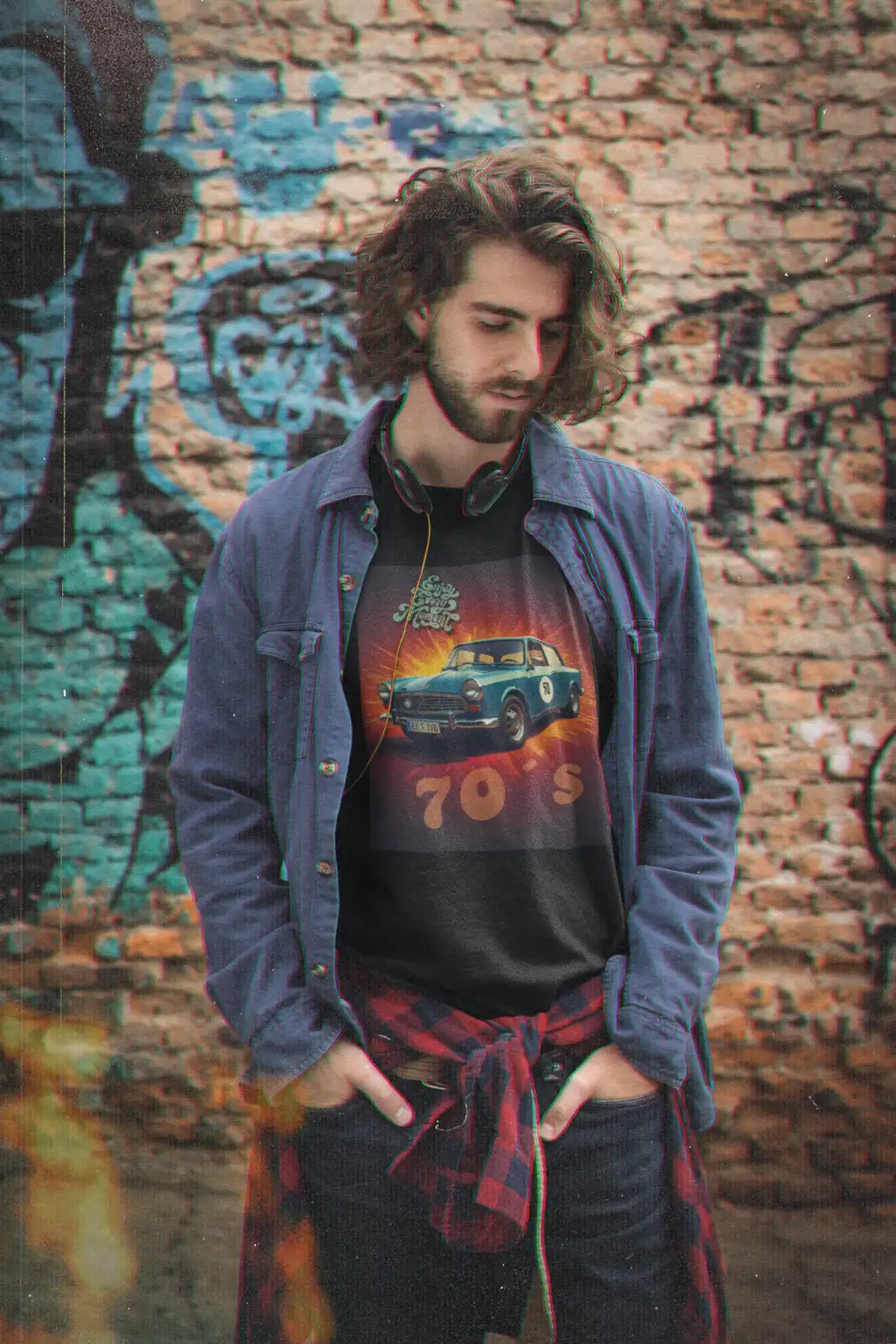 Enjoy Every Moment 70`s, Unisex T-Shirt mit Rundhalsausschnitt, Oldtimer, Retro, Vintage