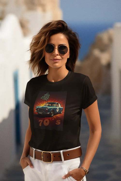 Enjoy Every Moment 70`s, Unisex T-Shirt mit Rundhalsausschnitt, Oldtimer, Retro, Vintage