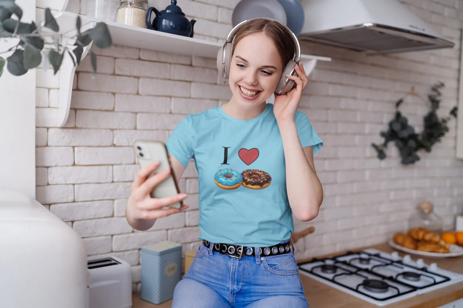 I love Donuts T-Shirt, Donuts-Liebhaber, Sweets-Shirt