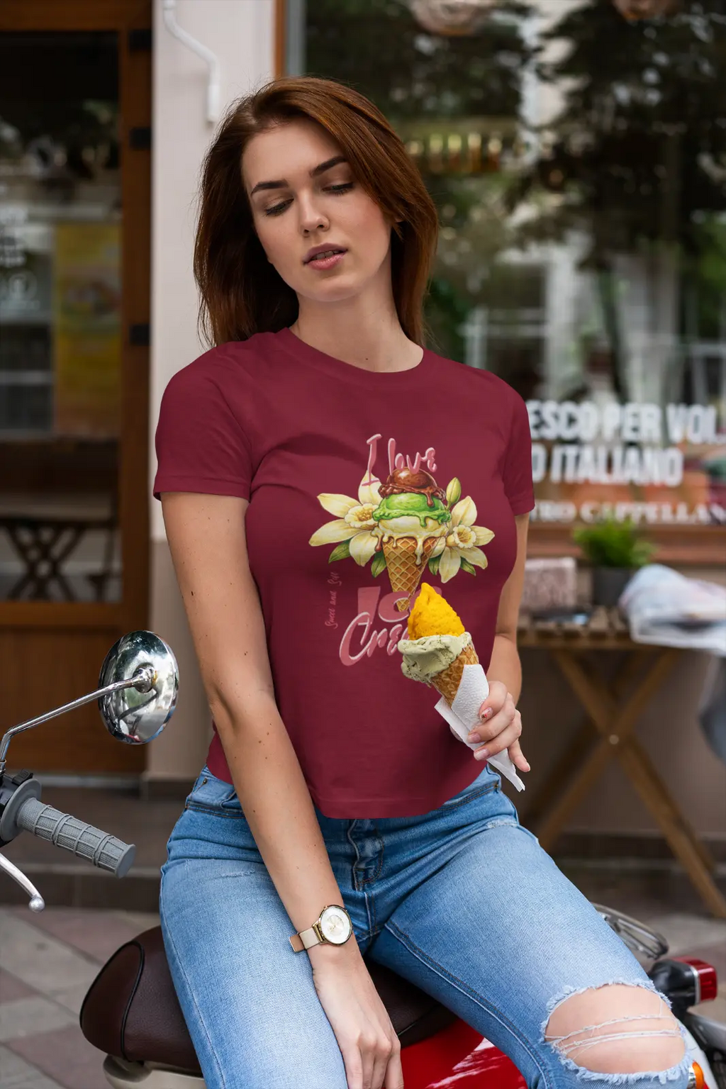 I love Icecream T-Shirt, Nostalgic Shirt, Geburtstagsgeschenk