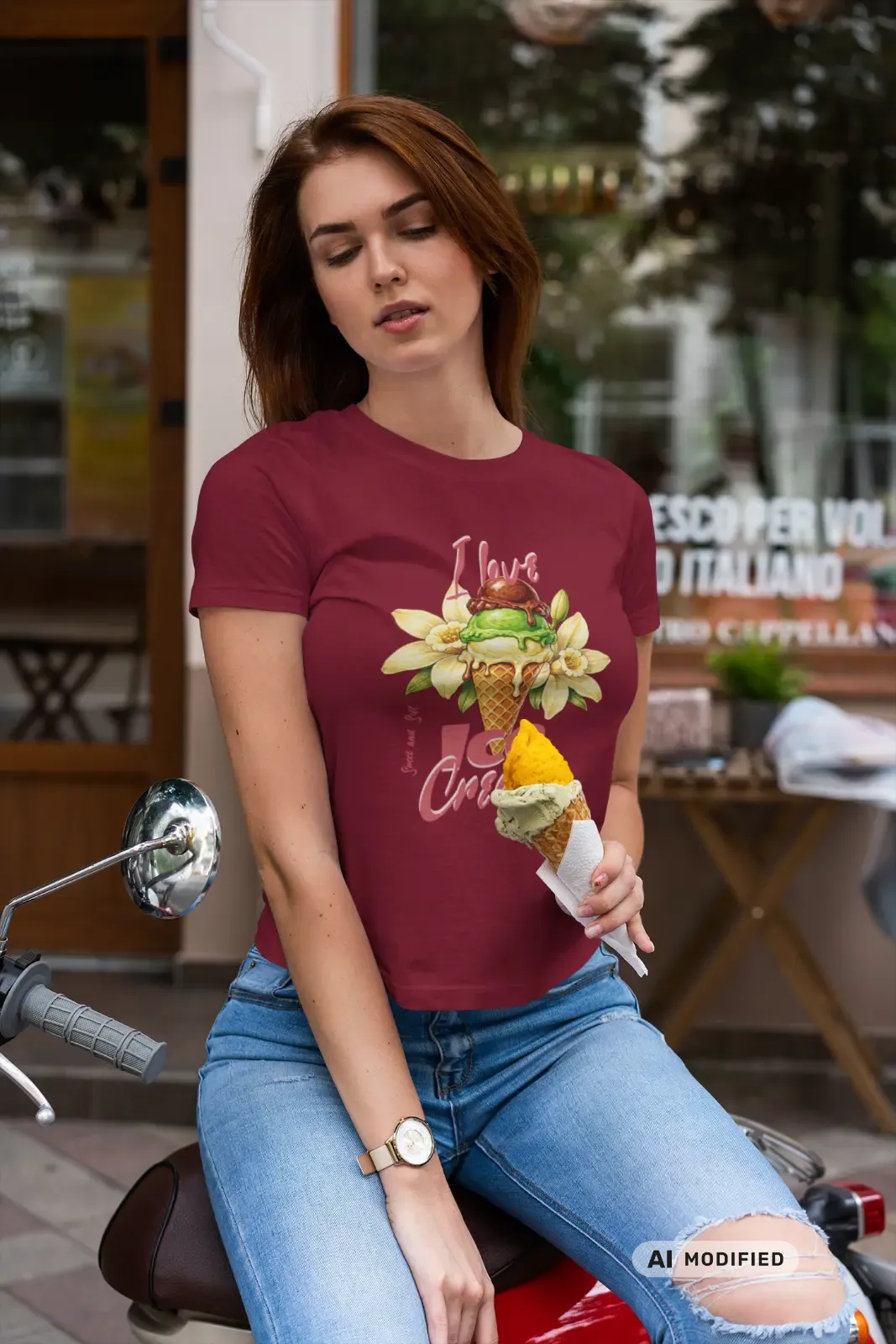 I love Icecream T-Shirt, Nostalgic Shirt, Geburtstagsgeschenk