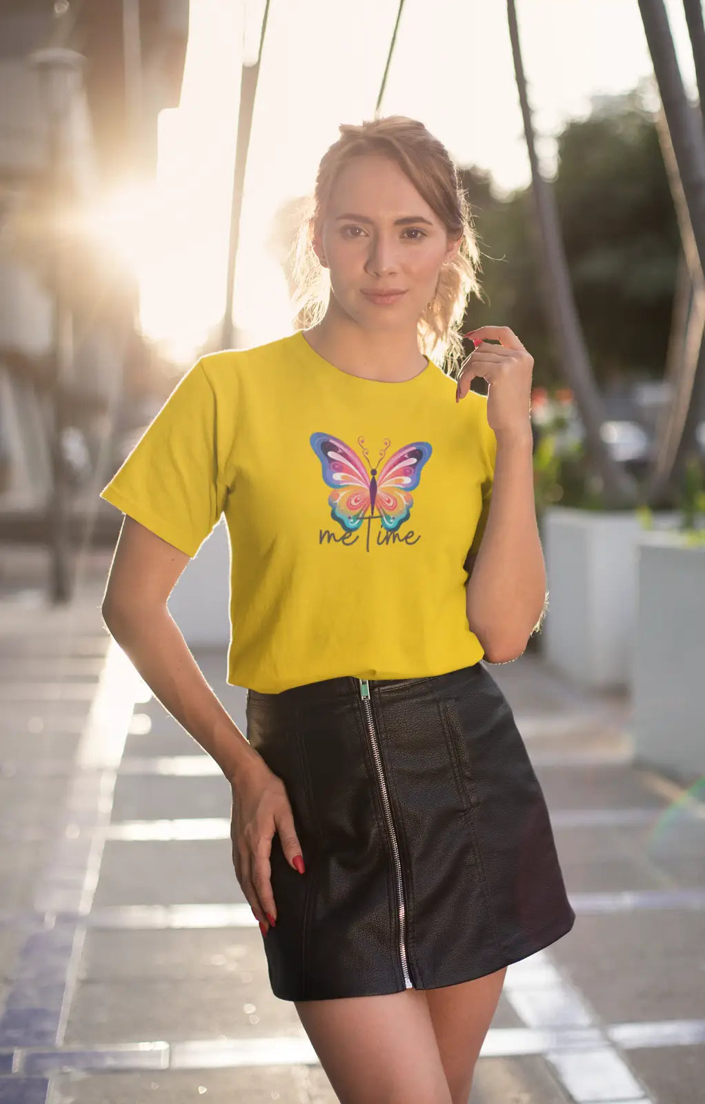 Me-Time Schmetterling bunt T-Shirt, Liebe, Zeit für mich, Geschenk