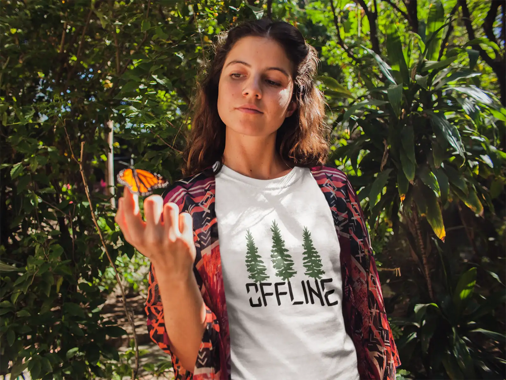 Offline Unisex T-Shirt mit Rundhalsausschnitt, Auszeit, Digital Detox