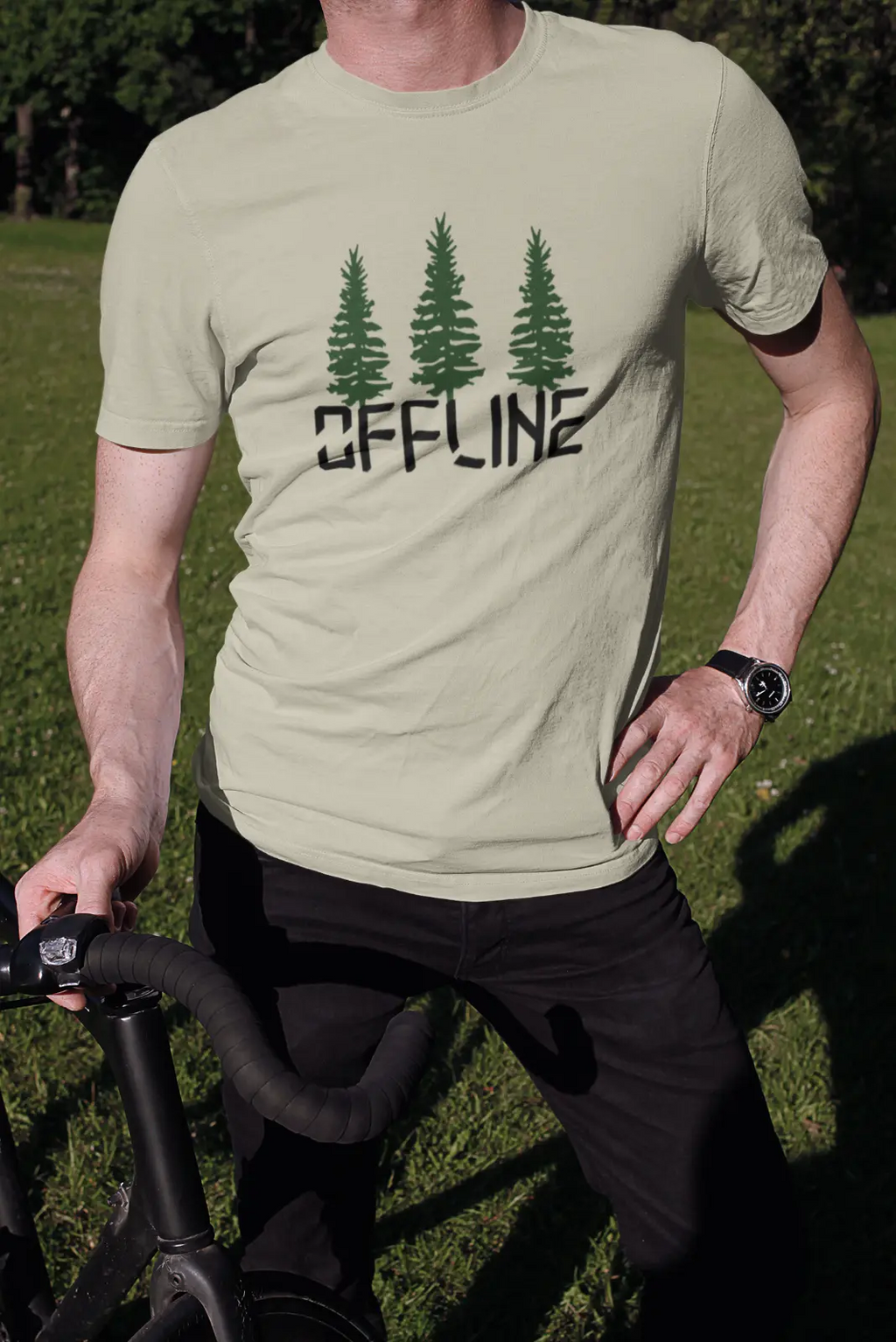 Offline Unisex T-Shirt mit Rundhalsausschnitt, Auszeit, Digital Detox