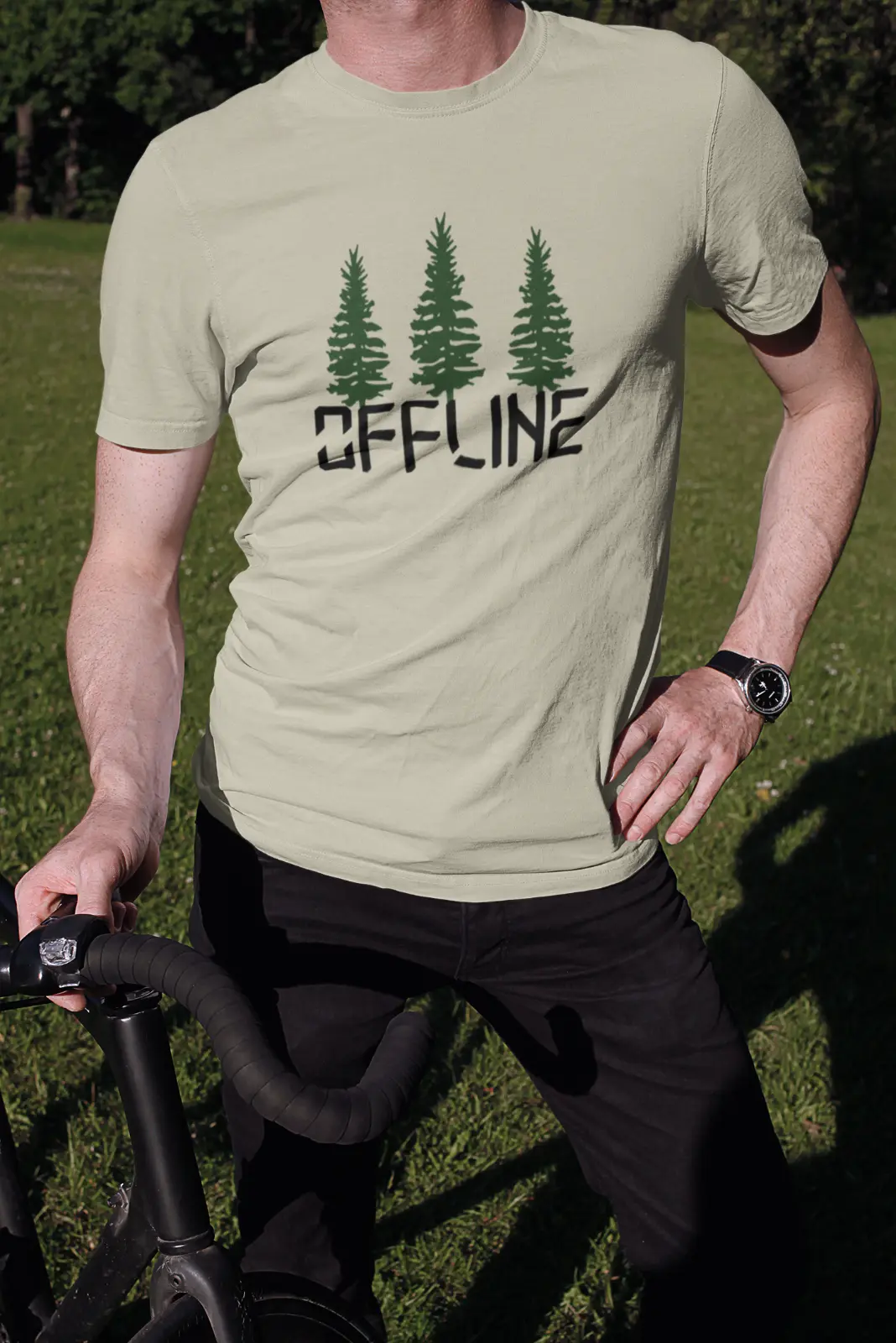 Offline Unisex T-Shirt mit Rundhalsausschnitt, Auszeit, Digital Detox