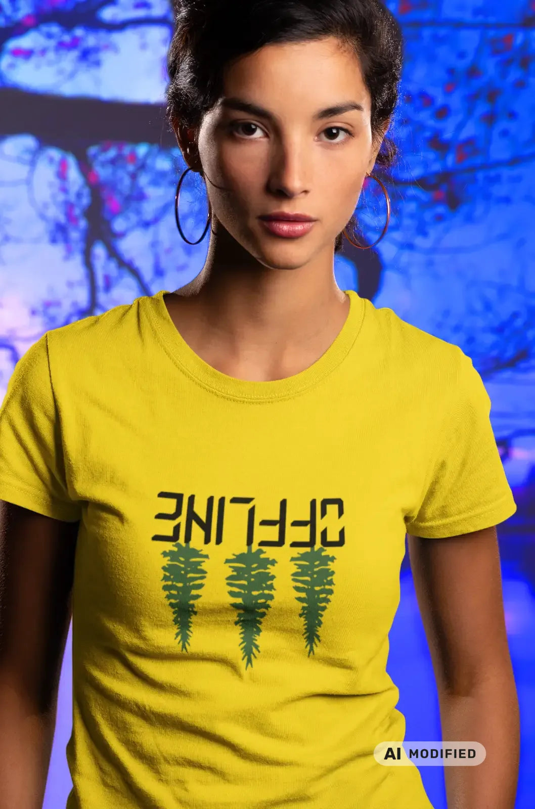 OFFLINE T-Shirt DOPPELT GESPIEGELT mit Rundhalsausschnitt,  Auszeit vom Alltag