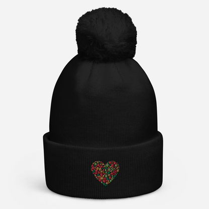 Bommel-Beanie Blätterherz 2