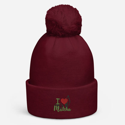 Bommel-Beanie I Love Matcha