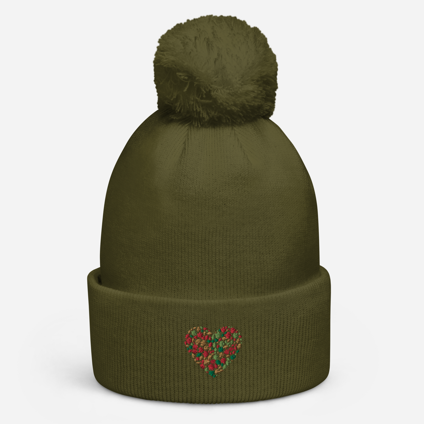 Bommel-Beanie Blätterherz 2