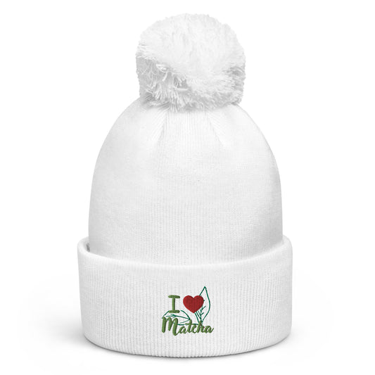 Bommel-Beanie I Love Matcha