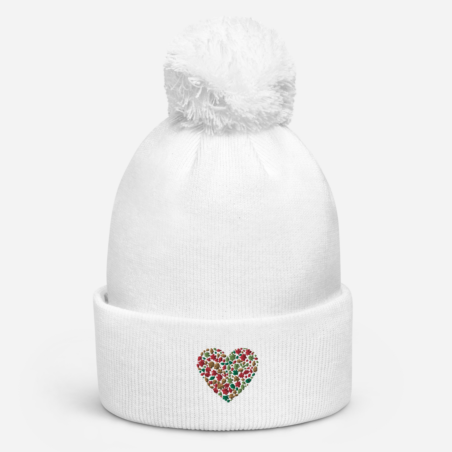 Bommel-Beanie Blätterherz 2