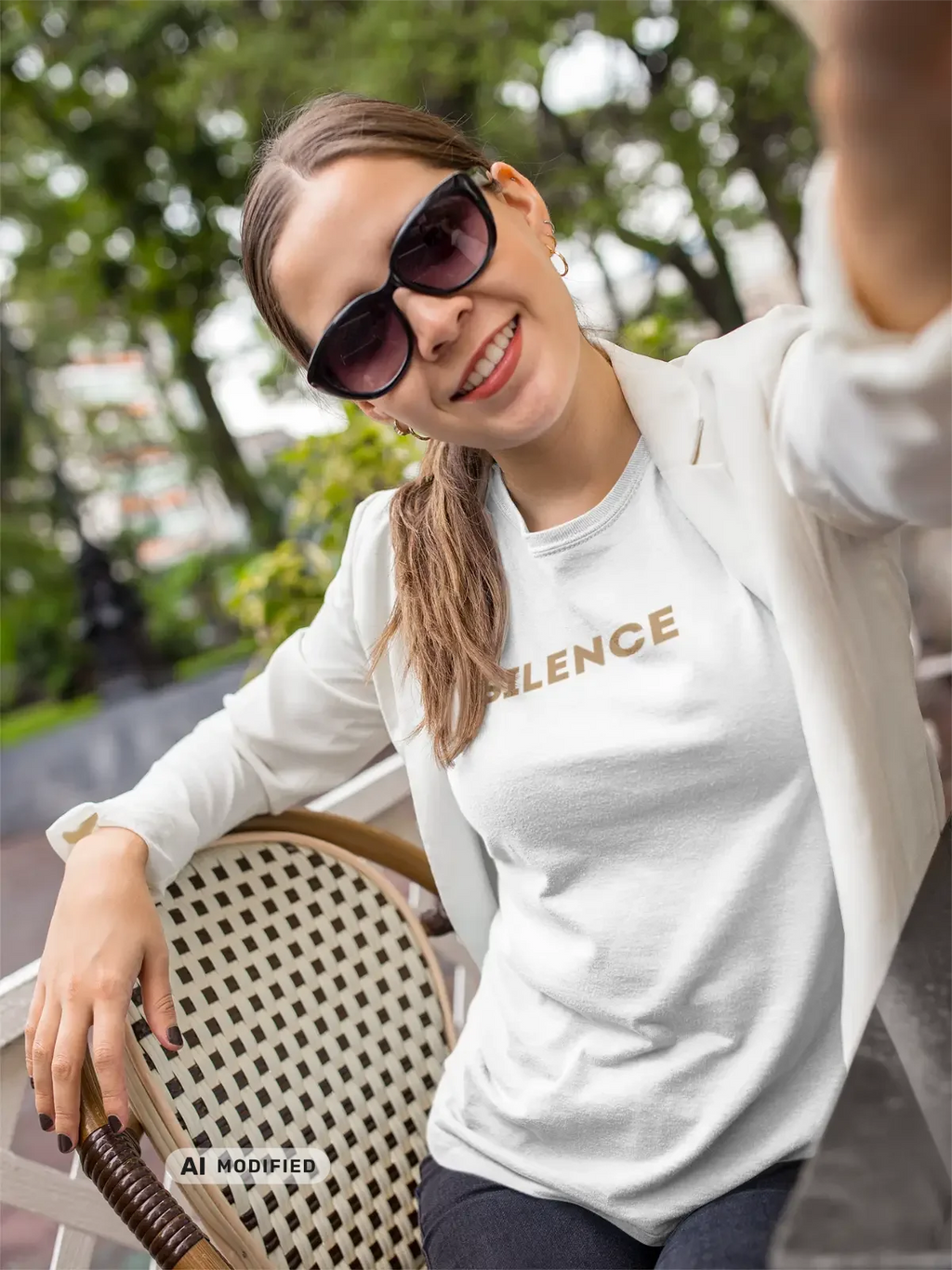 Silence Unisex T-Shirt Goldfarben, Auszeit vom Alltag