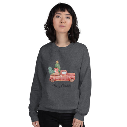 Unisex Pullover Weihnachts - Pickup Tannenbaum