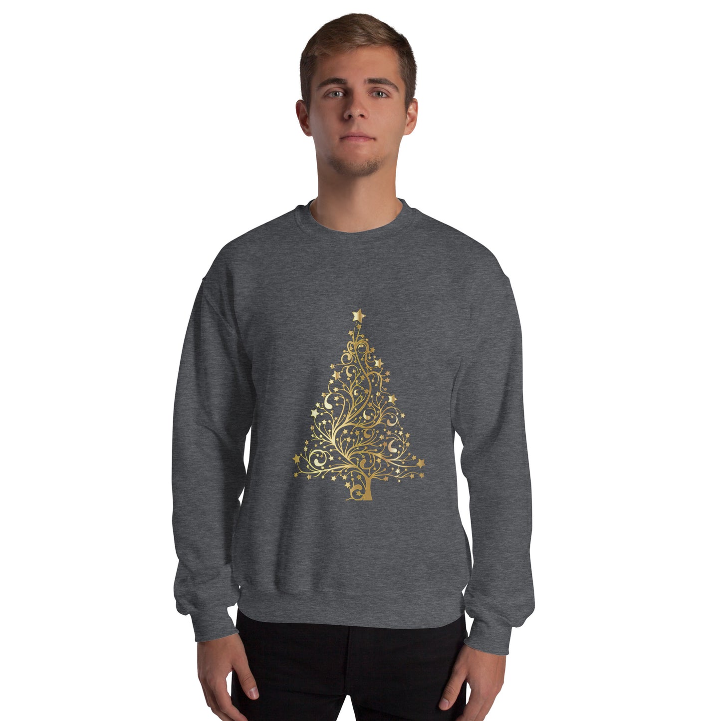 Unisex-Pullover Tannenbaum Gold