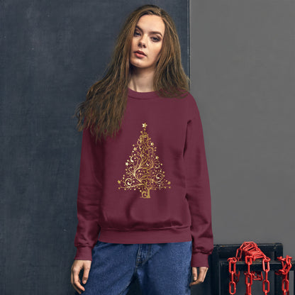 Unisex-Pullover Tannenbaum Gold