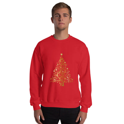 Unisex-Pullover Tannenbaum Gold