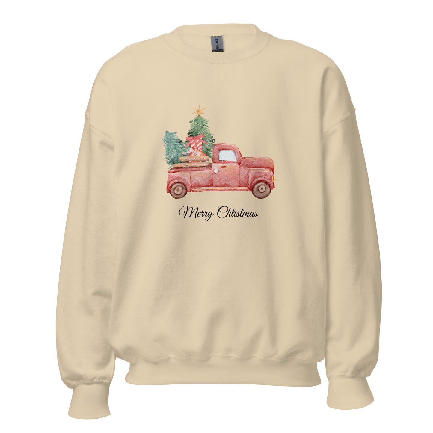 Unisex Pullover Weihnachts - Pickup Tannenbaum