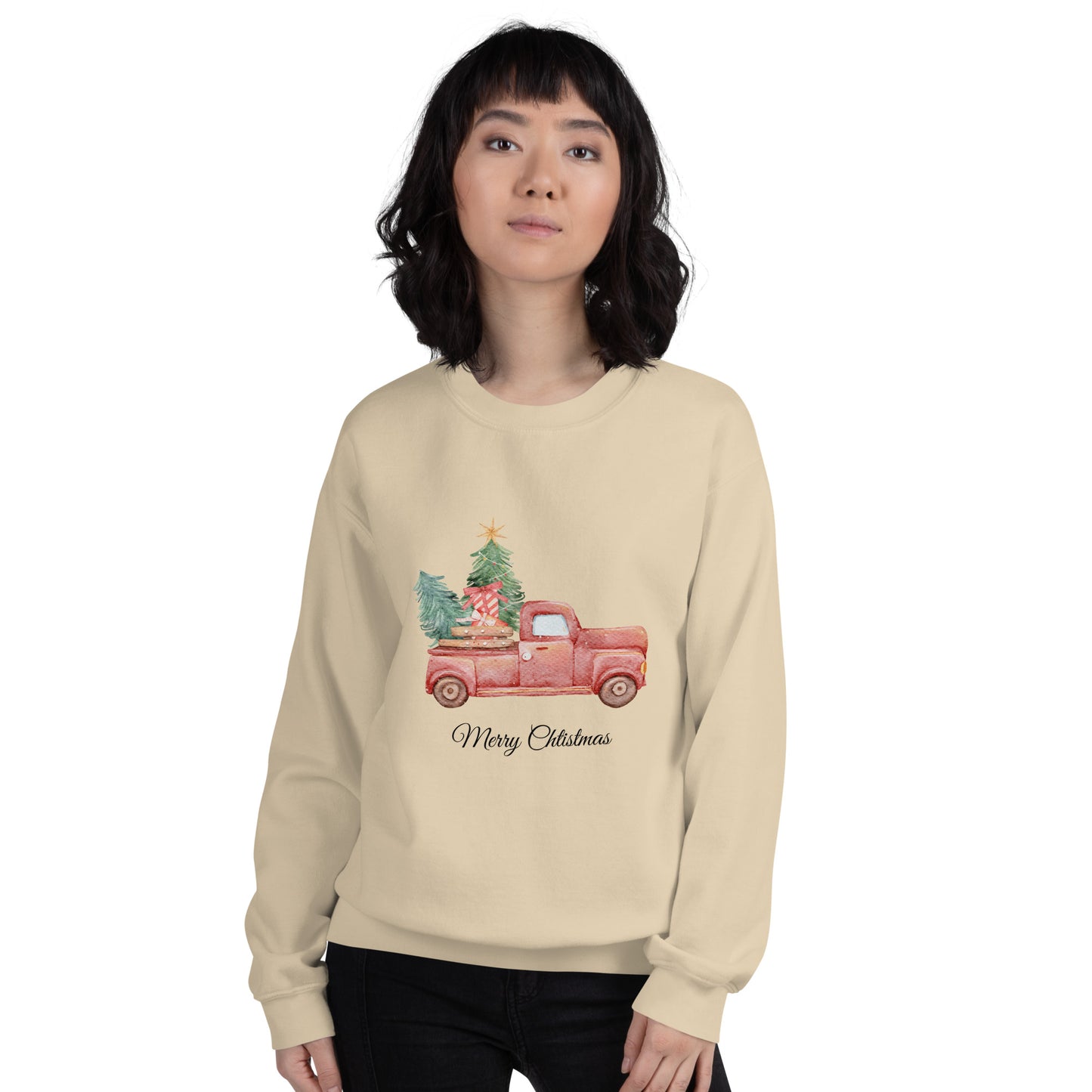 Unisex Pullover Weihnachts - Pickup Tannenbaum