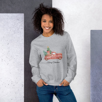 Unisex Pullover Weihnachts - Pickup Tannenbaum