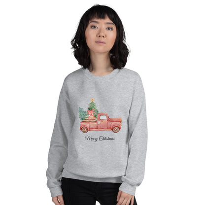 Unisex Pullover Weihnachts - Pickup Tannenbaum