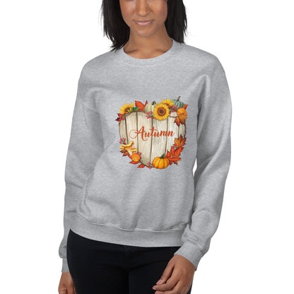 Unisex-Pullover Holzherz Herbst