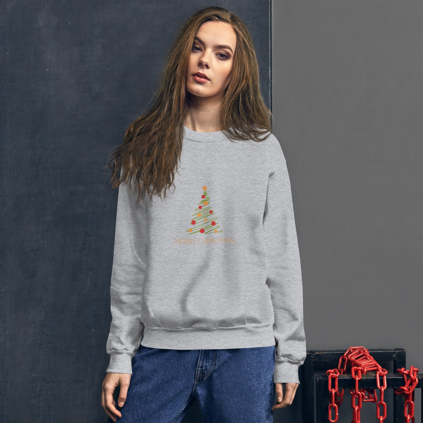 Unisex-Pullover Tannenbaum grün