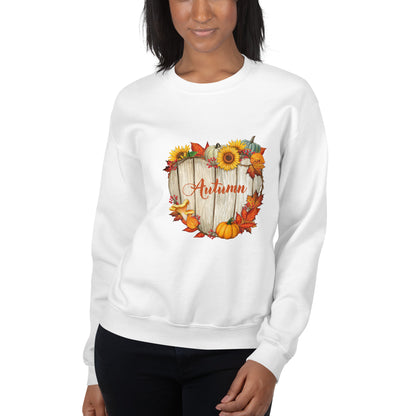 Unisex-Pullover Holzherz Herbst