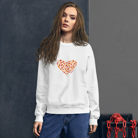 Unisex-Pullover Blätter-Herz