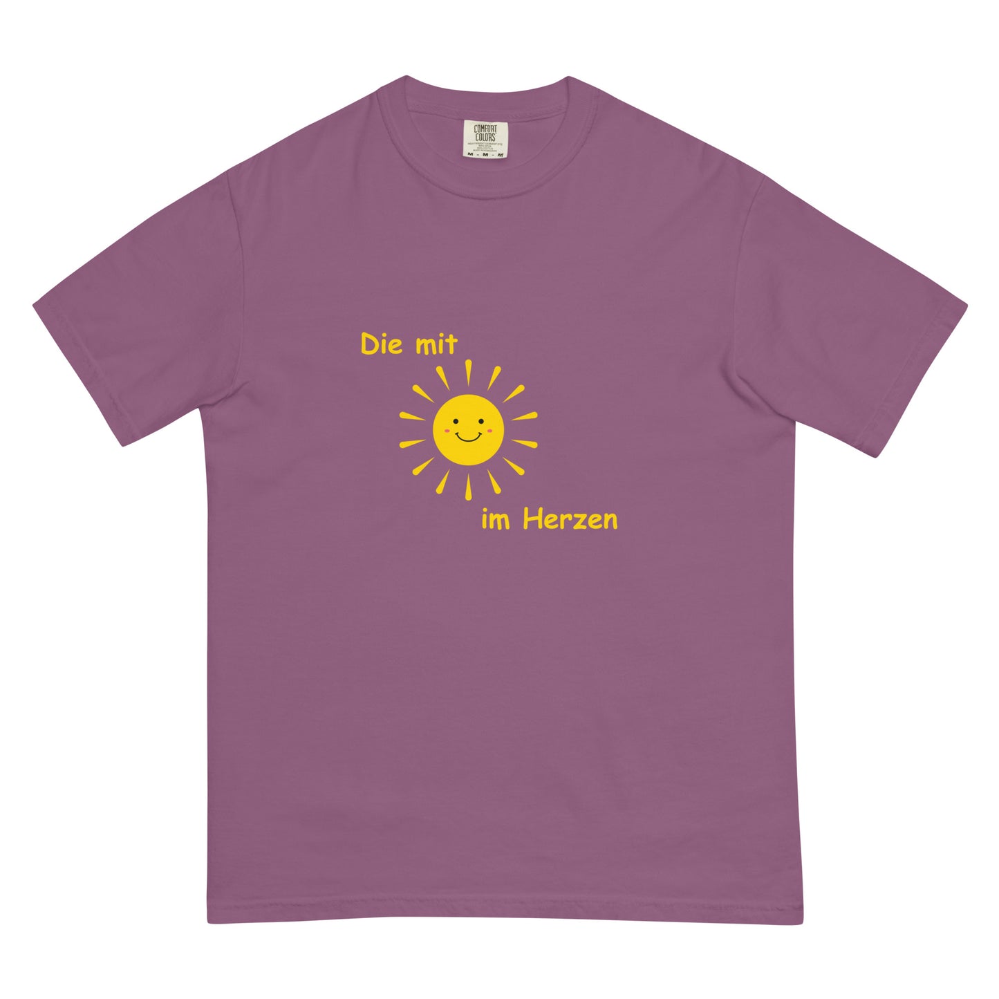 Schweres textilgefärbtes Unisex-T-Shirt Die mit Sonne im Herzen