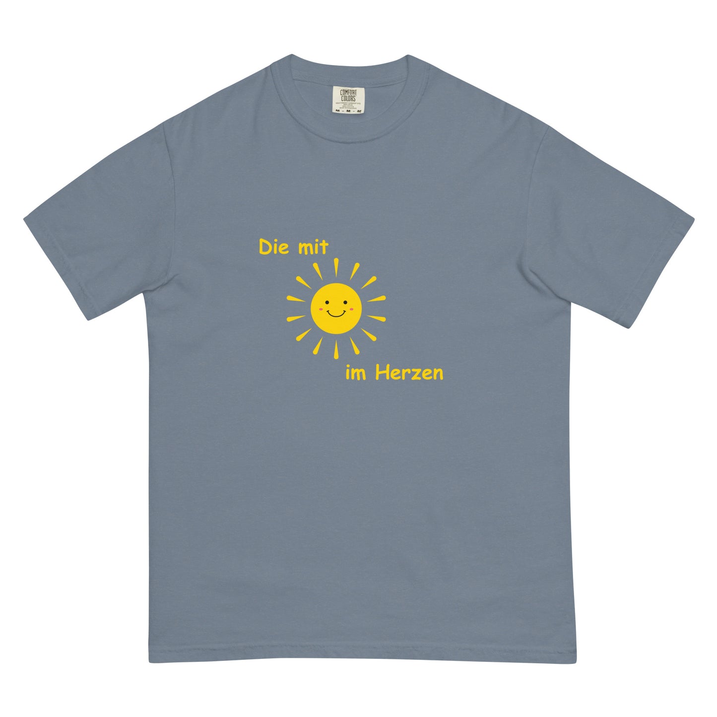 Schweres textilgefärbtes Unisex-T-Shirt Die mit Sonne im Herzen