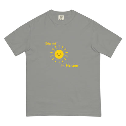 Schweres textilgefärbtes Unisex-T-Shirt Die mit Sonne im Herzen