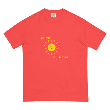 Schweres textilgefärbtes Unisex-T-Shirt Die mit Sonne im Herzen