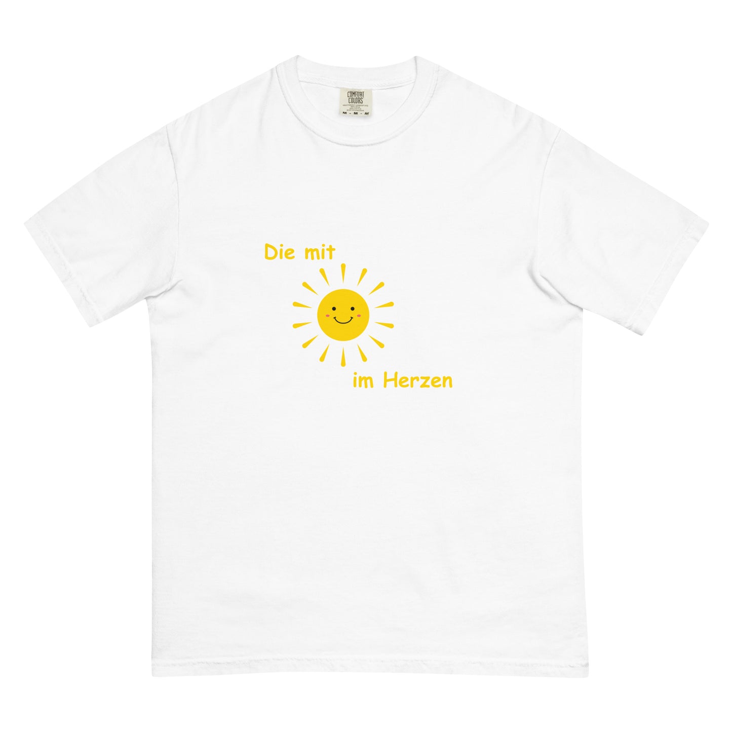 Schweres textilgefärbtes Unisex-T-Shirt Die mit Sonne im Herzen