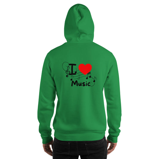 Unisex-Kapuzenpullover I Love Music